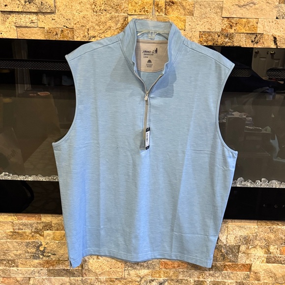 johnnie-O Sky Blue Zip-Up Vest men’s Large